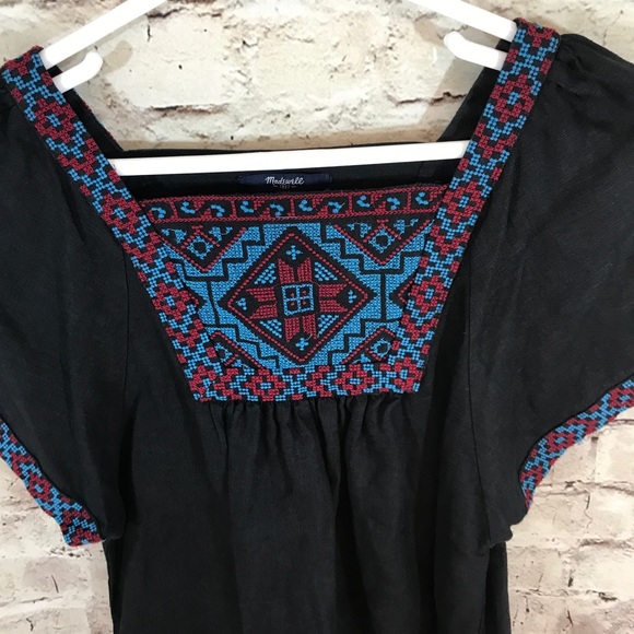 Madewell Embroidered Wander Linen Dress - Picture 3 of 6